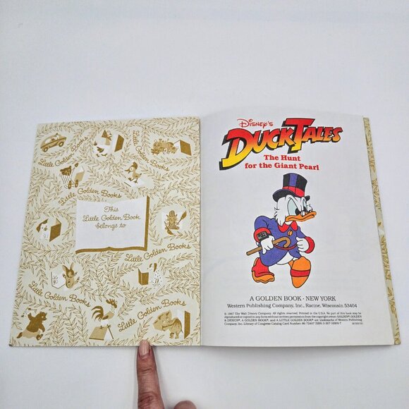 Duck Tales Little Golden Book Walt Disney The Hunt For the Giant Pearl 1987 Read - Picture 5 of 10